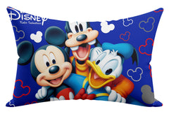 Kuber Industries Disney Team Mickey Print Silk Special Long Crush Pillow Cover- Set of 2, Royal Blue-KUBMART010042