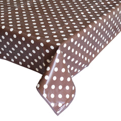 Heart Home Dot Print PVC Reversable Center Table Cover for Home Decorative Luxurious 4 Seater, 60"x36" (Brown) 54HH4267.