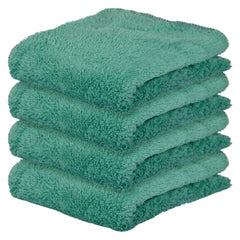 Heart Home Cleaning Towel | Reusable Cleaning Cloths for Kitchen | Duster Towel for Home Cleaning | 350 GSM Cleaning Cloth Towel for Car | Bike | 30x60 | Pack of 4 | Green