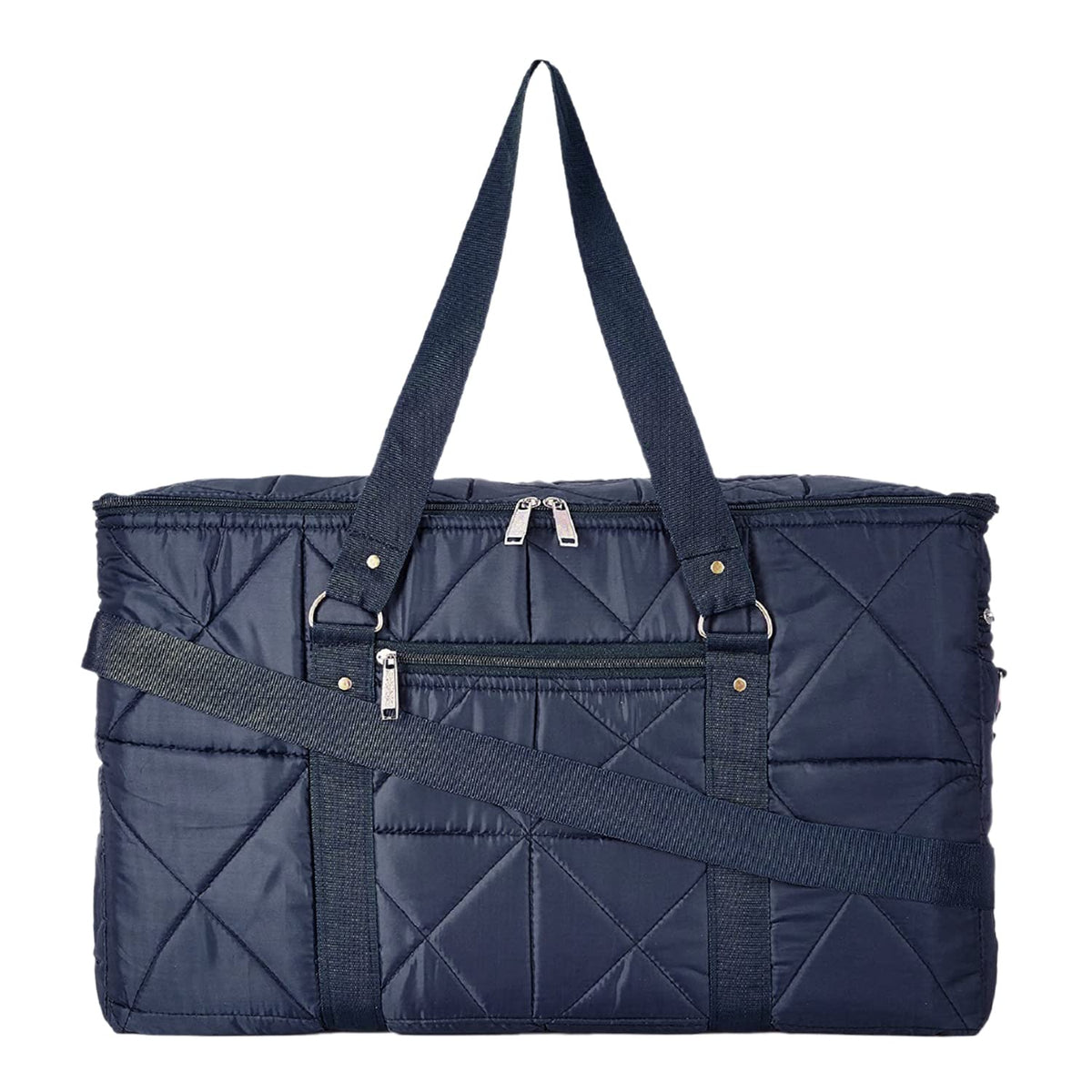 Kuber Industries Parachute Foldable Duffle Bag/Bag Packs with Handle for Traveling (Blue) 52KM3966