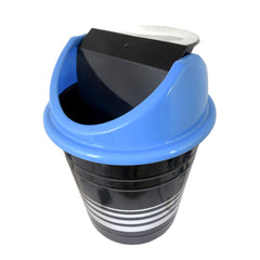 Kuber Industries Plastic 2 Pieces Medium Size Swing Dustbin/Swing Garbage Bin/Waste Bin, 10 Liters (Pink & Blue)-KUBMART10257