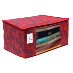 Kuber Industries Bandhani Design 6 Piece Cotton Saree Cover/Wardrobe Storage Organizer (Red) -CTKTC39018