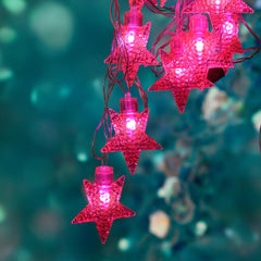 Kuber Industries Diwali Lights | 20 Stars Fairy Lights for Diwali | Christmas | Home Decoration | Indoor & outdoor | Diwali Lights for Decoration | Chota Star | Red