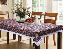 Heart Home Dining Table Cover Tablecloth Waterproof Protector 6 Seater with Fork Printed, 60 X 90 Inches Rectangle (Brown), Standard (HS_36_HEARTH019097)