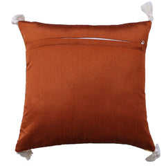 Heart Home Cushion Cover|Sofa Cushion Covers|Strips Print with Cornor Tassels Sitting Cushion Cover|Polyester Cushion Filler|16x16 Inch|Set of 5 (Multicolor)