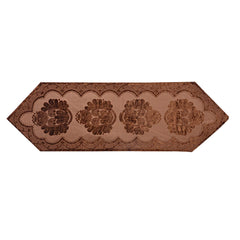 Kuber Industries Floral Design Velvet Dining Table Runner CTKTC13813 (Dark Brown, Standard)