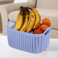 Kuber Industries Fruit Basket For Dining Table|Plastic Basket For Storage|Flexible Kitchen Storage Baskets (Grey)
