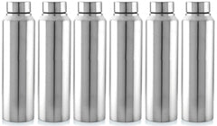 Kuber Industries CTKTC043559 Stainless Steel Water Bottle, 1000ml, 6 Pieces, Silver