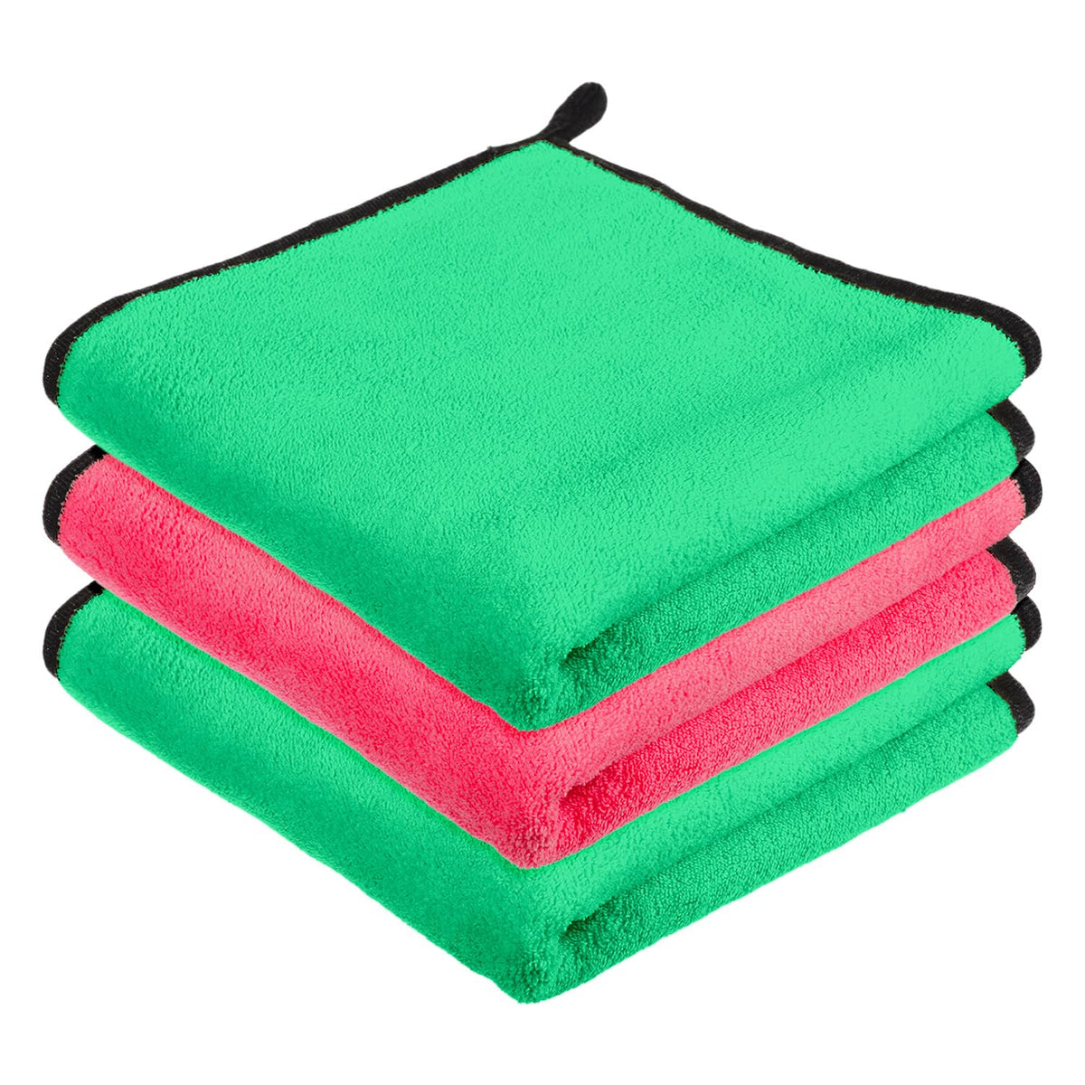 Heart Home Cleaning Towel | Reusable Cleaning Cloths for Kitchen | Duster Towel for Home Cleaning | 400 GSM Cleaning Cloth Towel with Hanging Loop | 40x40 | Pack of 3 | Multi