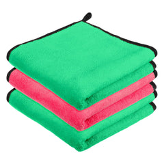 Heart Home Cleaning Towel | Reusable Cleaning Cloths for Kitchen | Duster Towel for Home Cleaning | 400 GSM Cleaning Cloth Towel with Hanging Loop | 40x40 | Pack of 3 | Multi