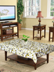 Kuber Industries Floral Print PVC Center Table Cover/Table Cloth for Home Decorative Luxurious 4 Seater, 60"x36" (Green) 54KM4269
