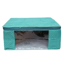 Kuber Industries 3 Layered Quilted Cotton Saree Covers With Zip|Saree Covers For Storage|Saree Packing Covers For Wedding|Pack of 3 (Green)