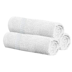 Kuber Industries Cotton Face Towel|Super Absorbent & Soft Material|Antibacterial Treatment, Pack of 3, White, 400 GSM