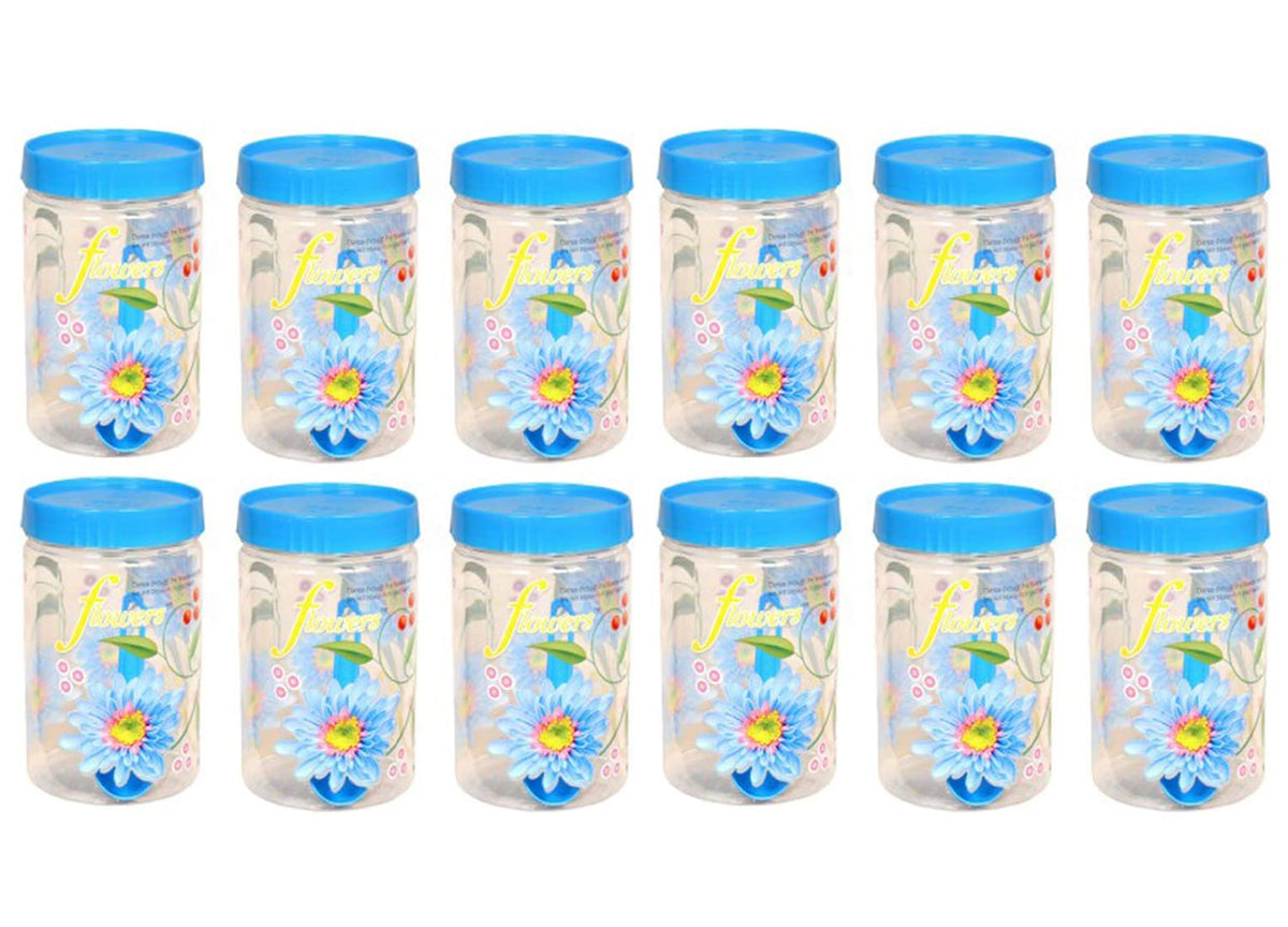 Kuber Industries 12 Piece Plastic Container Set, 500ml, Blue
