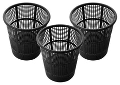 Kuber Industries Mesh Design Plastic Dustbin, Garbage Bin For Home, Kitchen, Office, 5Ltr.- Pack of 3 (Black)-47KM0777