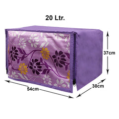 Heart Home Multiuses Polyester Floral Print Microwave Oven Cover for Home & Kitchen 20 LTR. (Purple) 52HH4026