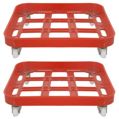 Kuber Industries 2 Pieces LPG Square Cylinder Trolley Stand with Wheels,Gas Cylinder Stands,Gas Cylinder Trolley (Red)-KUBMARTK11188