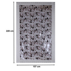 Heart Home Rose Design Waterproof Dining Table Cover|Tabletop for Home Decoration with Cream Lace Border, 60X90 inch (Cream)