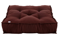 Heart Home Microfiber Back and Seat Chair Cushion with Ties Set of 2 (Brown)