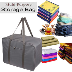 Heart Home Large Moisture Proof Wardrobe Organizer Storage Bag For Clothes With Zipper Closure and Handle- Pack of 2 (Grey)-HS43HEARTH26671