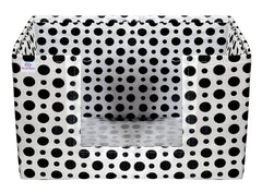 Heart Home Dot Printed Non-Woven Foldable Saree Stacker, Wardrobe Organizer, Storage Bin With Handle- Pack of 2 (Black & White)-HS43HEARTH26414