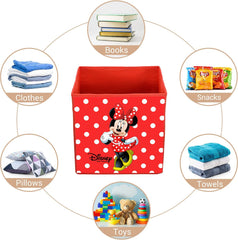 Heart Home Non-Woven Minnie Print Flodable Storage Box/Wardrobe Organizer For Home Decor (Red) 54HH4244.