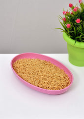 Kuber Industries 3 Pieces Plastic Small Oval Design Snacker Microwave Safe Bowl Set for Serving Snacks, Food (Multi)-KUBMART11104