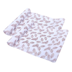 Heart Home Shelf Liner | EVA Kitchen Cabinet Shelf Mat | Anti-Slip Bathroom Mat | Fridge Mat | Table Mat | Brown Leaf Wardrobe Mat | 1.5 Meter | Pack of 2 | White