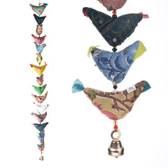 Heart Home Rajasthani Traditional Windchimes|15 Hanging Birds with Bell|Polyester Handcrafted Latkan|Decorative Door Hanging Latkan (Multicolor)