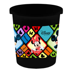Kuber Industries Disney Mickey Minnie Print Plastic 2 Pieces Garbage Waste Dustbin/Recycling Bin for Home, Office, Factory, 5 Liters (Black) -HS_35_KUBMARTS17775