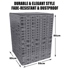 Heart Home Washing Machine Cover | Shelf Check Washing Machine Cover | Soft PVC | Top Load Fully-Automatic Washing Machine Cover | Gray