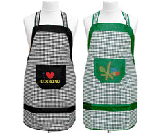 Kuber Industries Checked Design Cotton 2 Piece Apron - Multicolour