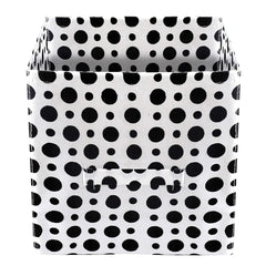 Kuber Industries Dot Printed Non-Woven Foldable Storage Bin/Cube/Organizer For Toys, Clothes And Books With Handles- Pack of 3 (Black & White) -HS43KUBMART26224