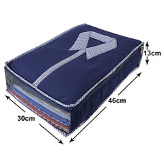 Heart Home Multiuses Cotton Shirt Organizer For storing Shirt (Blue)