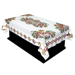 Kuber Industries Cotton 4 Seater Center Table Cover - Cream
