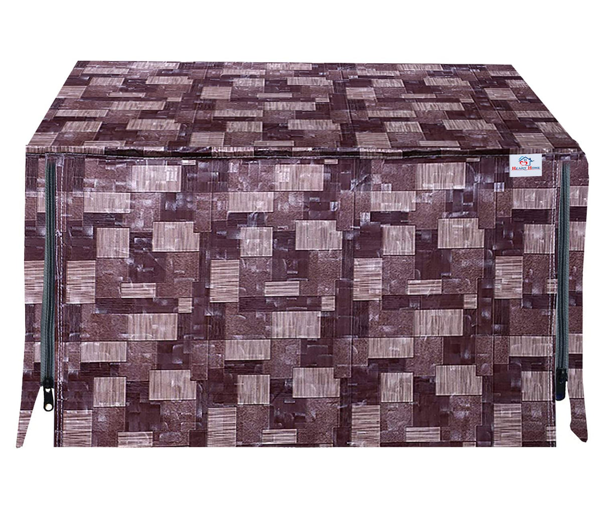 Heart Home PVC 3D Check Printed Microwave Oven Cover,20 LTR. (Brown)-HS43HEARTH26041