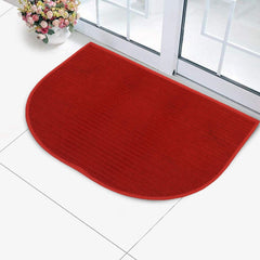 Kuber Industries D-Shape Durable Microfiber Door Mat, Heavy Duty Doormat,(Set of 2, 14'' x 23'', Red & Green)-KUBMART12185