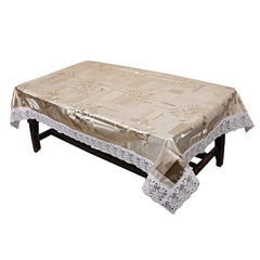 Kuber Industries Floral PVC 4 Seater Center Table Cover - Silver