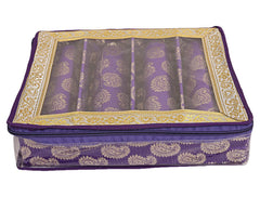 Kuber Industries Multipurpose Carry Design Laminated 4 Rod Bangle Box/Organizer/Case With Tranasparent Top (Purple)-47KM061