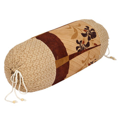 Heart Home Floral Print Soft & Luxurious Decorative Cotton Bolster Cover- Set of 2, 16"x30" (Sand) 54HH3925.