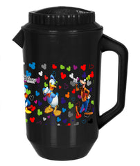 Kuber Industries Disney Team Mickey Print Unbreakable Multipurpose Plastic Water & Juice Jug with Lid,2 LTR (Set of 2, Black)
