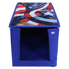 Heart Home Marvel Captain America Shirt Stacker|Foldable Shirt Stacker for Cloth|Non-Woven Wardrobe Organizer for Home With Lid|Pack of 2 (Blue)