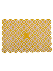 Kuber Industries Circle Design 6 Piece PVC Refrigerator Mat Set - Yellow