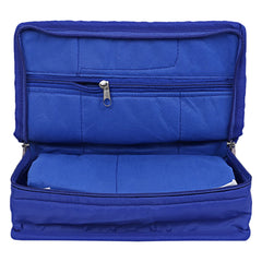 Kuber Industries Multiuses Polyester Jewellery Organizer With 4 Pouches (Blue)