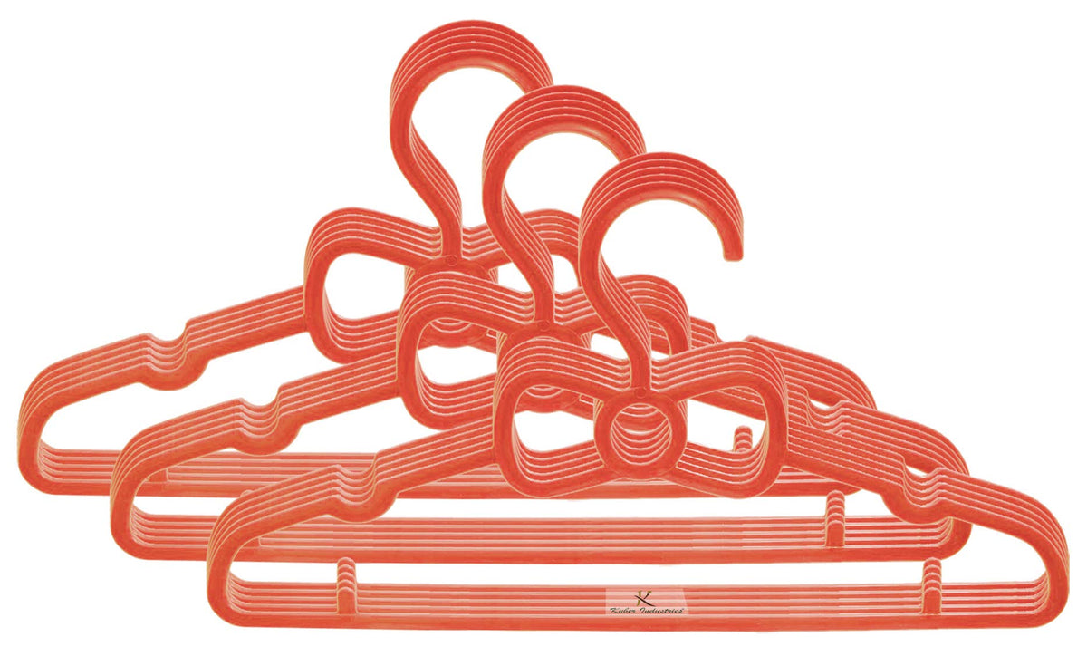 Kuber Industries Children's Mizano Plastic Hangers, Kids Hangers Ideal for Everyday Standard Use, Baby Hangers Kids (Peach, 15 Pack)-KUBMART15025