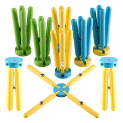 Heart Home Hot Stick Mate|Unbrakable Plastic Hot Plate Stand|Pot Holder for Protect Floor & Table from Heat Damage|Scratches|Pack of 9 (Assorted)
