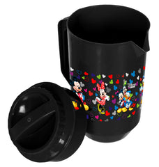 Kuber Industries Disney Team Mickey Print Unbreakable Multipurpose Plastic Water & Juice Jug with Lid,2 LTR (Set of 2, Black)