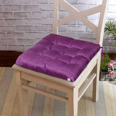 Heart Home Microfiber Square Chair Pad Seat Cushion for Car Pad, Office Chair, Indoor/Outdoor, Dining Living Room, Kitchen with Ties-Pack of 2, 18 * 18 Inch (Purple), Standard (HS_37_HEARTH020826)