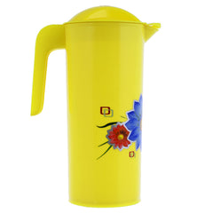 Kuber Industries Flower Design Plastic 3 Pieces Water Jug with Lid with Attractive Brown Print, 2 Litre (Multicolour) - CTLTC43796