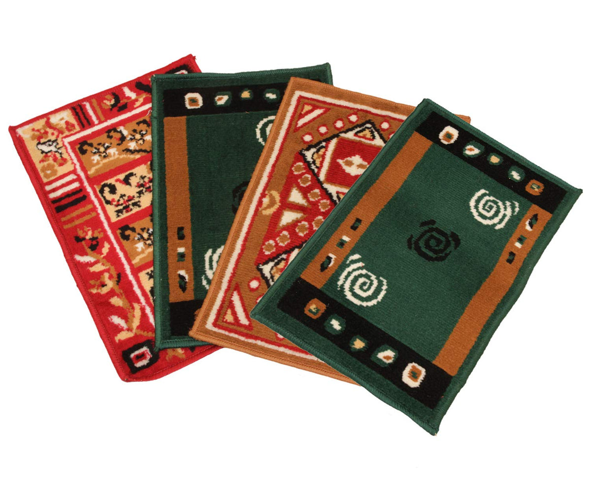 Kuber Industries Floral 4 Piece Microfibre Door Mat Set - 22"x15", Multicolour, Standard (CLOUDTAIL40)